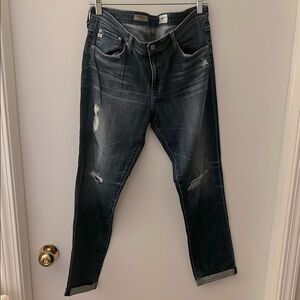 AG Adriano Goldschmied The Stilt Skinny Cigarette Jeans Denim Rolled Ankle Hem